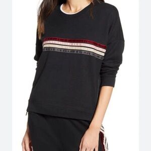 Rails NWT SZ XS Marlo Velvet Black Crew‎ Neck Sweatshirt